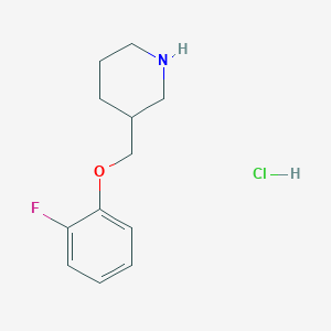 molecular formula C12H17ClFNO B1344050 3-[(2-氟苯氧基)甲基]哌啶盐酸盐 CAS No. 614731-30-5