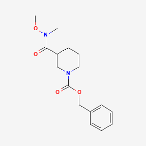 molecular formula C16H22N2O4 B1344063 苄基 3-[甲氧基(甲基)氨基甲酰基]哌啶-1-羧酸酯 CAS No. 405239-72-7