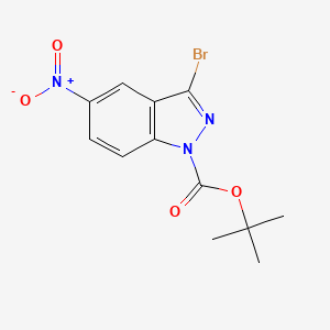 molecular formula C12H12BrN3O4 B1344067 1-Boc-3-溴-5-硝基-1H-吲唑 CAS No. 473416-22-7