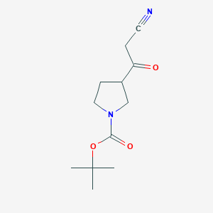 molecular formula C12H18N2O3 B1344074 Tert-butyl 3-(2-cyanoacetyl)pyrrolidine-1-carboxylate CAS No. 660406-89-3