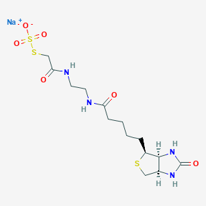 molecular formula C14H23N4NaO6S3 B13440985 N-(2-Aminoethyl)-N'-(2-Sulfothioacetamid)biotinamide, Sodium Salt 