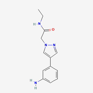 molecular formula C13H16N4O B13440990 2-[4-(3-aminophenyl)-1H-pyrazol-1-yl]-N-ethylacetamide 