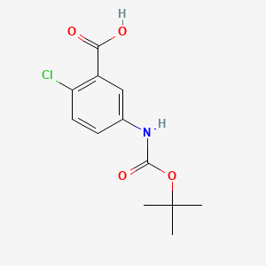 molecular formula C12H14ClNO4 B1344103 5-((tert-Butoxycarbonyl)amino)-2-chlorobenzoic acid CAS No. 503555-96-2