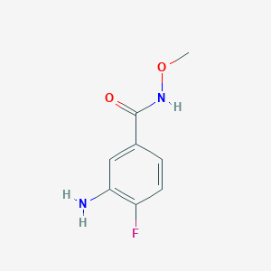 molecular formula C8H9FN2O2 B1344121 3-氨基-4-氟-N-甲氧基苯甲酰胺 CAS No. 348165-47-9