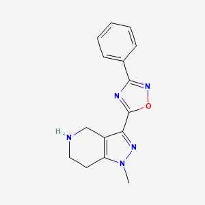 molecular formula C15H15N5O B13441215 1H-Pyrazolo[4,3-c]pyridine, 4,5,6,7-tetrahydro-1-methyl-3-(3-phenyl-1,2,4-oxadiazol-5-yl)- CAS No. 1306738-92-0