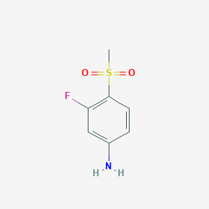 molecular formula C7H8FNO2S B1344129 3-氟-4-(甲磺基)苯胺 CAS No. 252561-34-5