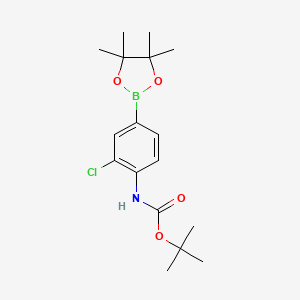 molecular formula C17H25BClNO4 B1344155 叔丁基 (2-氯-4-(4,4,5,5-四甲基-1,3,2-二氧杂硼烷-2-基)苯基)氨基甲酸酯 CAS No. 330794-10-0