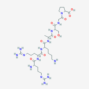 molecular formula C31H58N14O9 B1344207 Arg-arg-lys-ala-ser-gly-pro CAS No. 65189-70-0