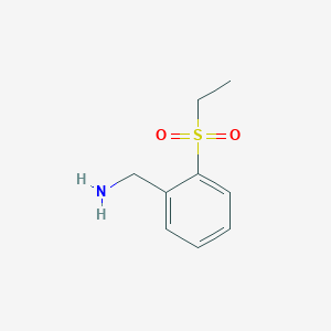molecular formula C9H13NO2S B1344208 Benzenemethanamine, 2-(ethylsulfonyl)- CAS No. 773045-56-0