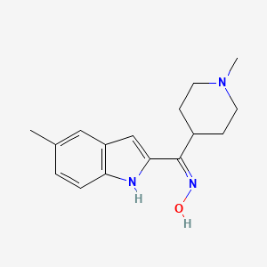 (NZ)-N-[(5-methyl-1H-indol-2-yl)-(1-methylpiperidin-4-yl)methylidene]hydroxylamine