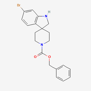 molecular formula C20H21BrN2O2 B1344228 苄基 6-溴螺[吲哚啉-3,4'-哌啶]-1'-羧酸酯 CAS No. 473737-32-5