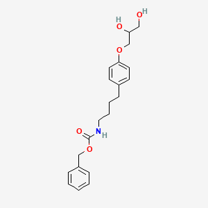 molecular formula C21H27NO5 B1344248 苯甲基4-(4-(2,3-二羟基丙氧基)-苯基)丁基氨基甲酸酯 CAS No. 587880-27-1