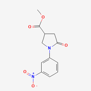 molecular formula C12H12N2O5 B1344259 Methyl 1-(3-nitrophenyl)-5-oxopyrrolidine-3-carboxylate 