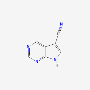 molecular formula C7H4N4 B1344265 7H-吡咯并[2,3-d]嘧啶-5-腈 CAS No. 454685-88-2