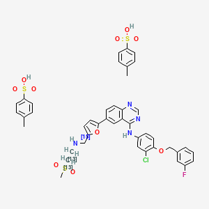 N-[3-chloro-4-[(3-fluorophenyl)methoxy]phenyl]-6-[5-[(2-methylsulfonyl(1,2-13C2)ethyl(15N)amino)methyl]furan-2-yl]quinazolin-4-amine;4-methylbenzenesulfonic acid