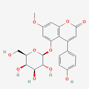 5-(beta-D-Galactopyranosyloxy)-4-(4-hydroxyphenyl)-7-methoxy-2H-1-benzopyran-2-one