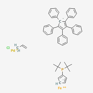 Chloropalladium(1+);ditert-butyl(cyclopenta-1,4-dien-1-yl)phosphane;iron(2+);prop-1-ene;(2,3,4,5-tetraphenylcyclopenta-1,4-dien-1-yl)benzene