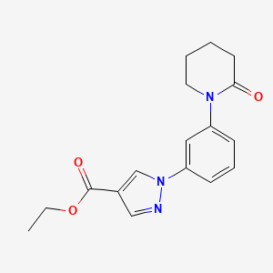 molecular formula C17H19N3O3 B13442761 Ethyl 1-(3-(2-oxopiperidin-1-yl)phenyl)-1H-pyrazole-4-carboxylate 