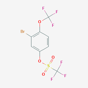 molecular formula C8H3BrF6O4S B13442770 3-Bromo-4-(trifluoromethoxy)phenyl trifluoromethanesulphonate 