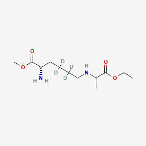 molecular formula C12H24N2O4 B13442811 methyl (2S)-2-amino-4,4,5,5-tetradeuterio-6-[(1-ethoxy-1-oxopropan-2-yl)amino]hexanoate 