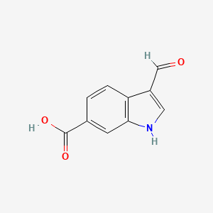 molecular formula C10H7NO3 B1344291 3-甲酰-1H-吲哚-6-羧酸 CAS No. 887576-06-9