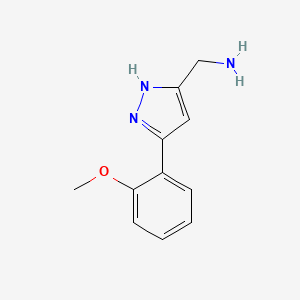 molecular formula C11H13N3O B13442936 (3-(2-methoxyphenyl)-1H-pyrazol-5-yl)methanamine 