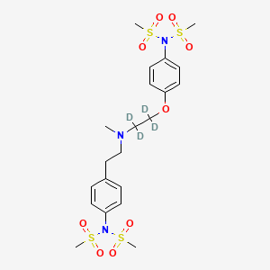 molecular formula C21H31N3O9S4 B13443154 Methyl-[4-(dimethylsulfonylamino)phenylethyl]-[4-(dimethylsulfonylaminophenoxyethyl-d4)amine 