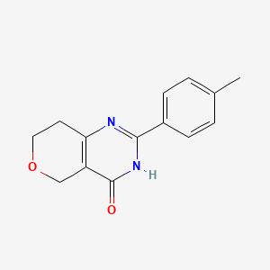 molecular formula C14H14N2O2 B13443155 2-(P-Tolyl)-7,8-dihydro-3H-pyrano[4,3-D]pyrimidin-4(5H)-one 