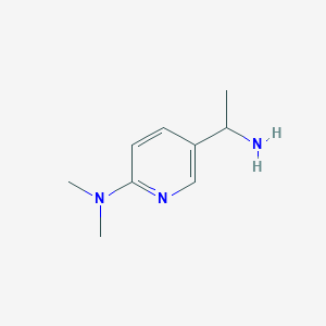 molecular formula C9H15N3 B13443194 5-(1-aminoethyl)-N,N-dimethylpyridin-2-amine 