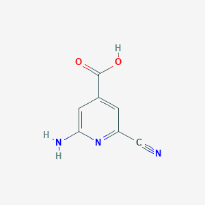 molecular formula C7H5N3O2 B13443227 2-Amino-6-cyanoisonicotinic acid 