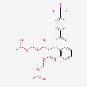 bis(acetyloxymethyl) 2-[3-oxo-1-phenyl-3-[4-(trifluoromethyl)phenyl]propyl]propanedioate