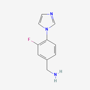 molecular formula C10H10FN3 B1344334 [3-氟-4-(1H-咪唑-1-基)苯基]甲胺 CAS No. 951907-14-5