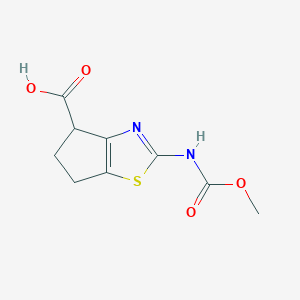 molecular formula C9H10N2O4S B13443344 2-[(methoxycarbonyl)amino]-4H,5H,6H-cyclopenta[d][1,3]thiazole-4-carboxylic acid 