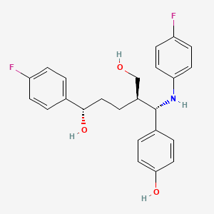 molecular formula C24H25F2NO3 B13443389 (1S,4R)-4-[(S)-(4-fluoroanilino)-(4-hydroxyphenyl)methyl]-1-(4-fluorophenyl)pentane-1,5-diol 