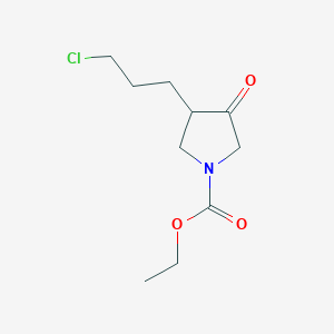 molecular formula C10H16ClNO3 B13443401 Ethyl 3-(3-chloropropyl)-4-oxopyrrolidine-1-carboxylate 