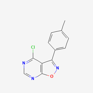 molecular formula C12H8ClN3O B13443408 Isoxazolo[5,4-d]pyrimidine, 4-chloro-3-(4-methylphenyl)- CAS No. 112467-60-4