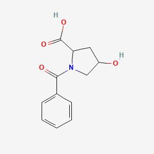 molecular formula C12H13NO4 B13443438 1-Benzoyl-4-hydroxypyrrolidine-2-carboxylic acid CAS No. 31560-19-7