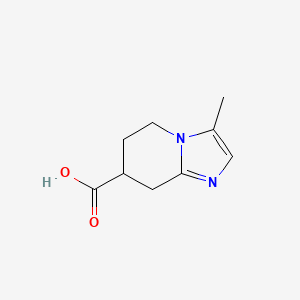 molecular formula C9H12N2O2 B13443472 3-methyl-5H,6H,7H,8H-imidazo[1,2-a]pyridine-7-carboxylicacid 