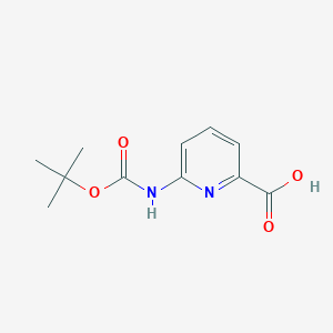molecular formula C11H14N2O4 B1344348 6-((tert-Butoxycarbonyl)amino)picolinic acid CAS No. 258497-21-1