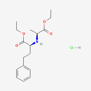 molecular formula C17H26ClNO4 B13443502 (2S)-2-[[(1S)-1-(Ethoxycarbonyl)-3-phenylpropyl]amino]propanoic Acid Ethyl Ester Hydrochloride 