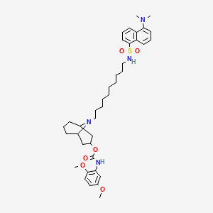 molecular formula C39H56N4O6S B13443535 [9-[10-[[5-(dimethylamino)naphthalen-1-yl]sulfonylamino]decyl]-9-azabicyclo[3.3.1]nonan-3-yl] N-(2,5-dimethoxyphenyl)carbamate 