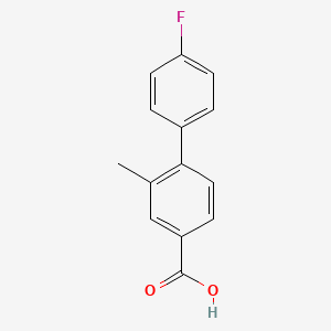 molecular formula C14H11FO2 B1344354 4-(4-Fluorophenyl)-3-methylbenzoic acid CAS No. 406234-42-2
