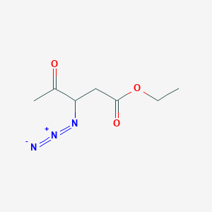 molecular formula C7H11N3O3 B13443562 Ethyl 3-azido-4-oxopentanoate 