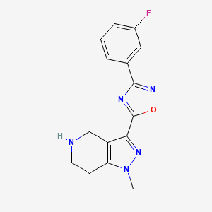 molecular formula C15H14FN5O B13443632 1H-Pyrazolo[4,3-c]pyridine, 3-[3-(3-fluorophenyl)-1,2,4-oxadiazol-5-yl]-4,5,6,7-tetrahydro-1-methyl- CAS No. 1306738-61-3