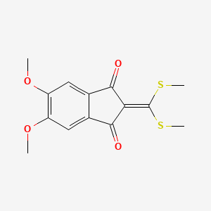 molecular formula C14H14O4S2 B13443649 2-[Bis(methylthio)methylene]-5,6-dimethoxy-1H-indene-1,3(2H)-dione 