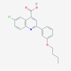 molecular formula C20H18ClNO3 B1344380 2-(3-丁氧基苯基)-6-氯喹啉-4-羧酸 CAS No. 932841-45-7