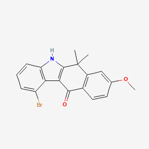 molecular formula C19H16BrNO2 B13443803 1-Bromo-8-methoxy-6,6-dimethyl-5H-benzo[b]carbazol-11(6H)-one 