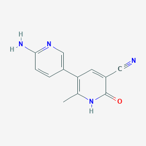 molecular formula C12H10N4O B13443805 6'-Amino-1,6-dihydro-2-methyl-6-oxo[3,3'-bipyridine]-5-carbonitrile 