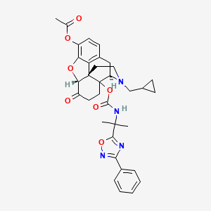 [(4R,7aR,12bS)-3-(cyclopropylmethyl)-7-oxo-4a-[2-(3-phenyl-1,2,4-oxadiazol-5-yl)propan-2-ylcarbamoyloxy]-2,4,5,6,7a,13-hexahydro-1H-4,12-methanobenzofuro[3,2-e]isoquinolin-9-yl] acetate