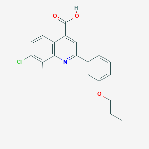 molecular formula C21H20ClNO3 B1344387 2-(3-丁氧基苯基)-7-氯-8-甲基喹啉-4-羧酸 CAS No. 865415-09-4